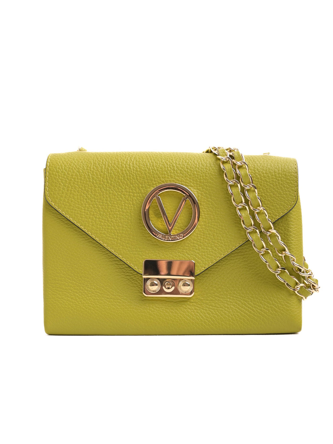 Excellent Mario Valentino Green Leather Handbag with Chain Strap