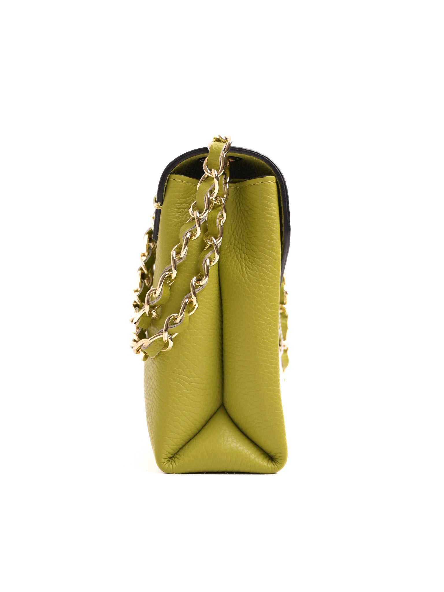 Excellent Mario Valentino Green Leather Handbag with Chain Strap