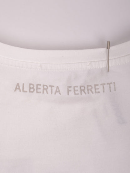 Excellent Alberta Ferretti White Cotton T-Shirt Size 12 for Kids