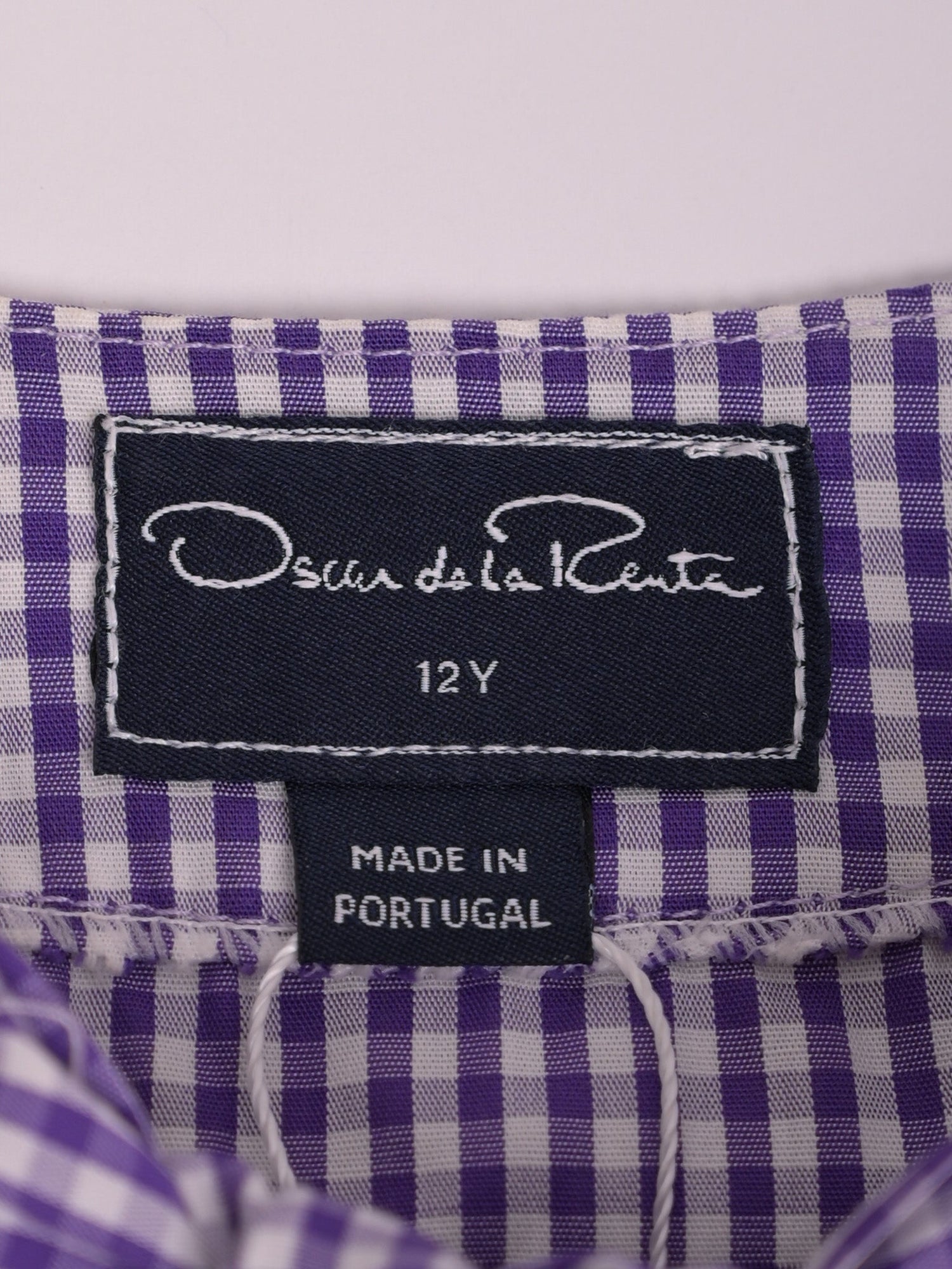 Excellent Oscar de la Renta Blouse for Kids Size 12 Purple Checkered