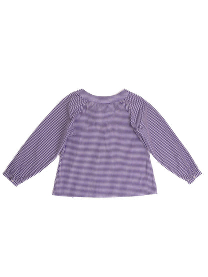 Excellent Oscar de la Renta Blouse for Kids Size 12 Purple Checkered