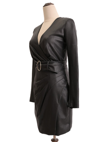 Good Guess Black Viscose Dress XS Long Sleeve Wrap Style