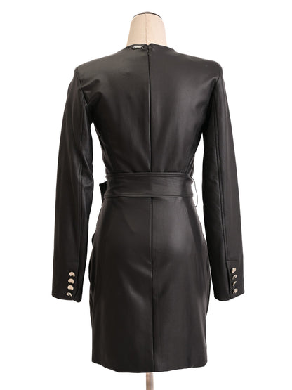 Good Guess Black Viscose Dress XS Long Sleeve Wrap Style