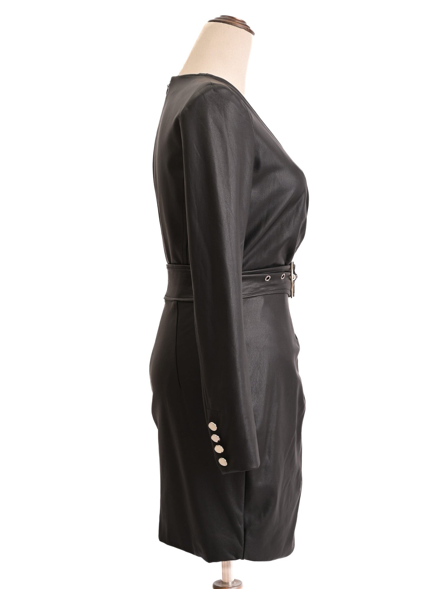 Good Guess Black Viscose Dress XS Long Sleeve Wrap Style