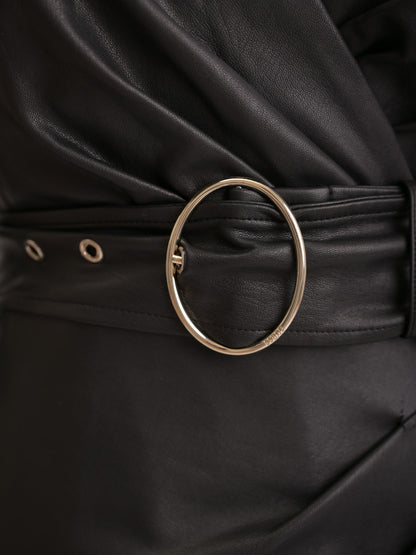 Good Guess Black Viscose Dress XS Long Sleeve Wrap Style