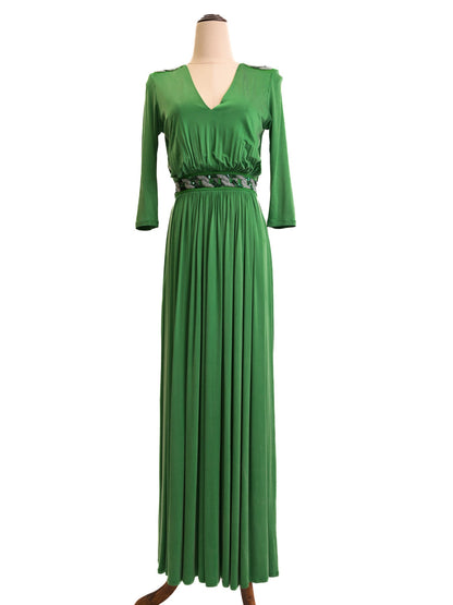 Good Condition Elisabetta Franchi Green Long Dress Size S