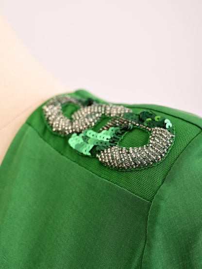 Good Condition Elisabetta Franchi Green Long Dress Size S