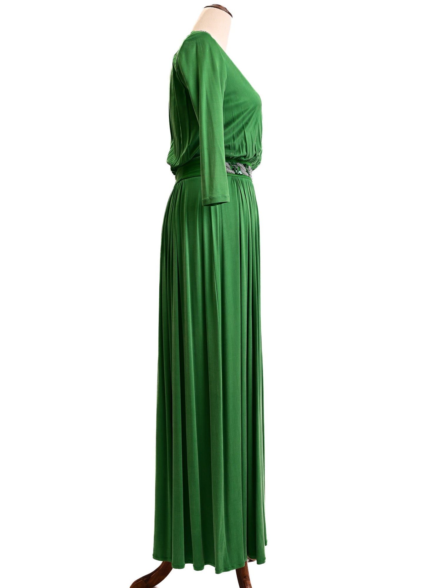Good Condition Elisabetta Franchi Green Long Dress Size S