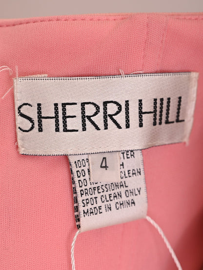 EXCELLENT Sherri Hill Pink Dress Size S with Beaded Embellishments