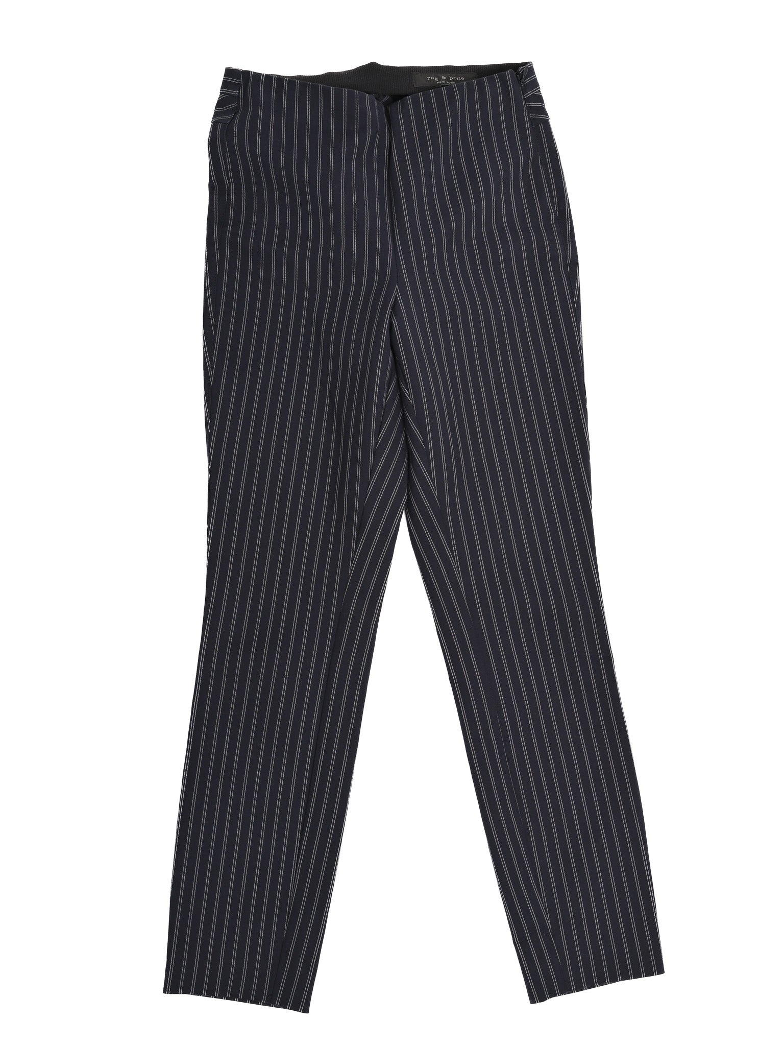 Excellent Rag&amp;Bone Black Striped Pants Size XS Cotton Blend
