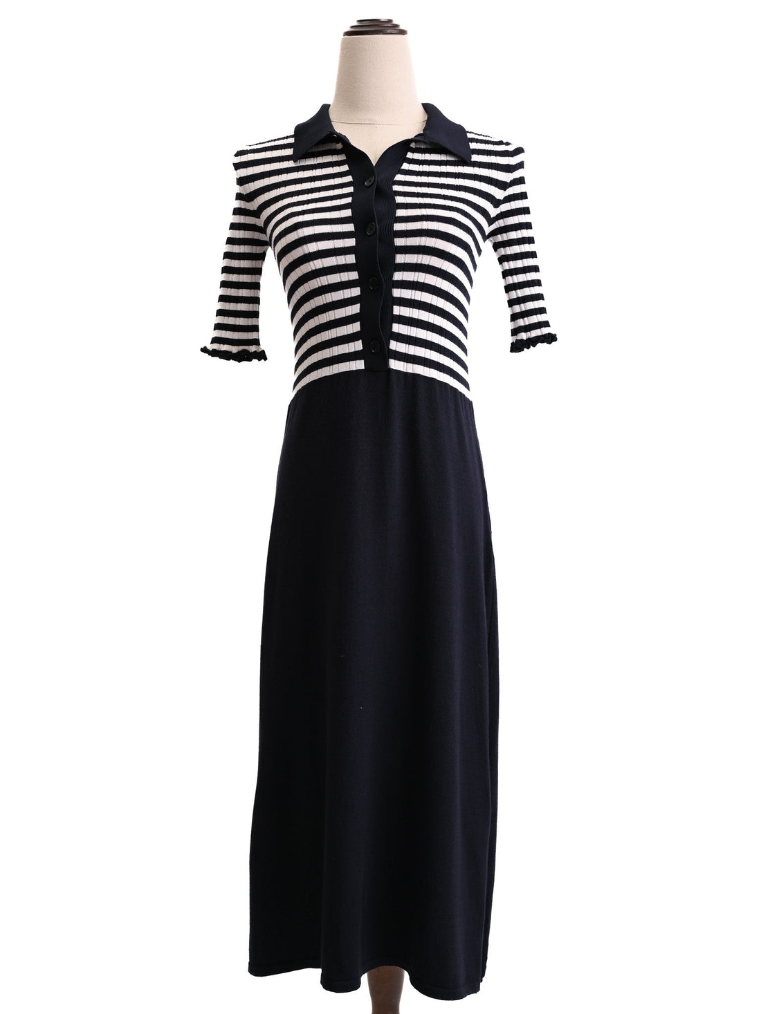 MaxCo Excellent Condition Black & White Striped Dress Size XS