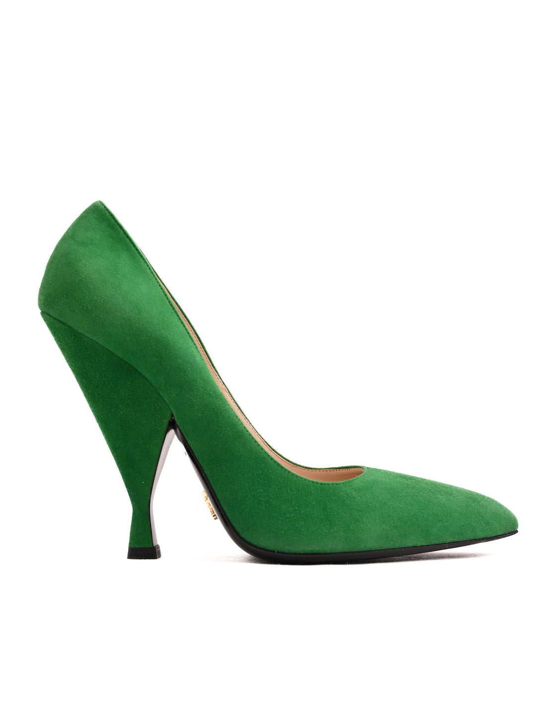 NEW Prada Green High-Heeled Shoes 100% Genuine Suede Size 40.5