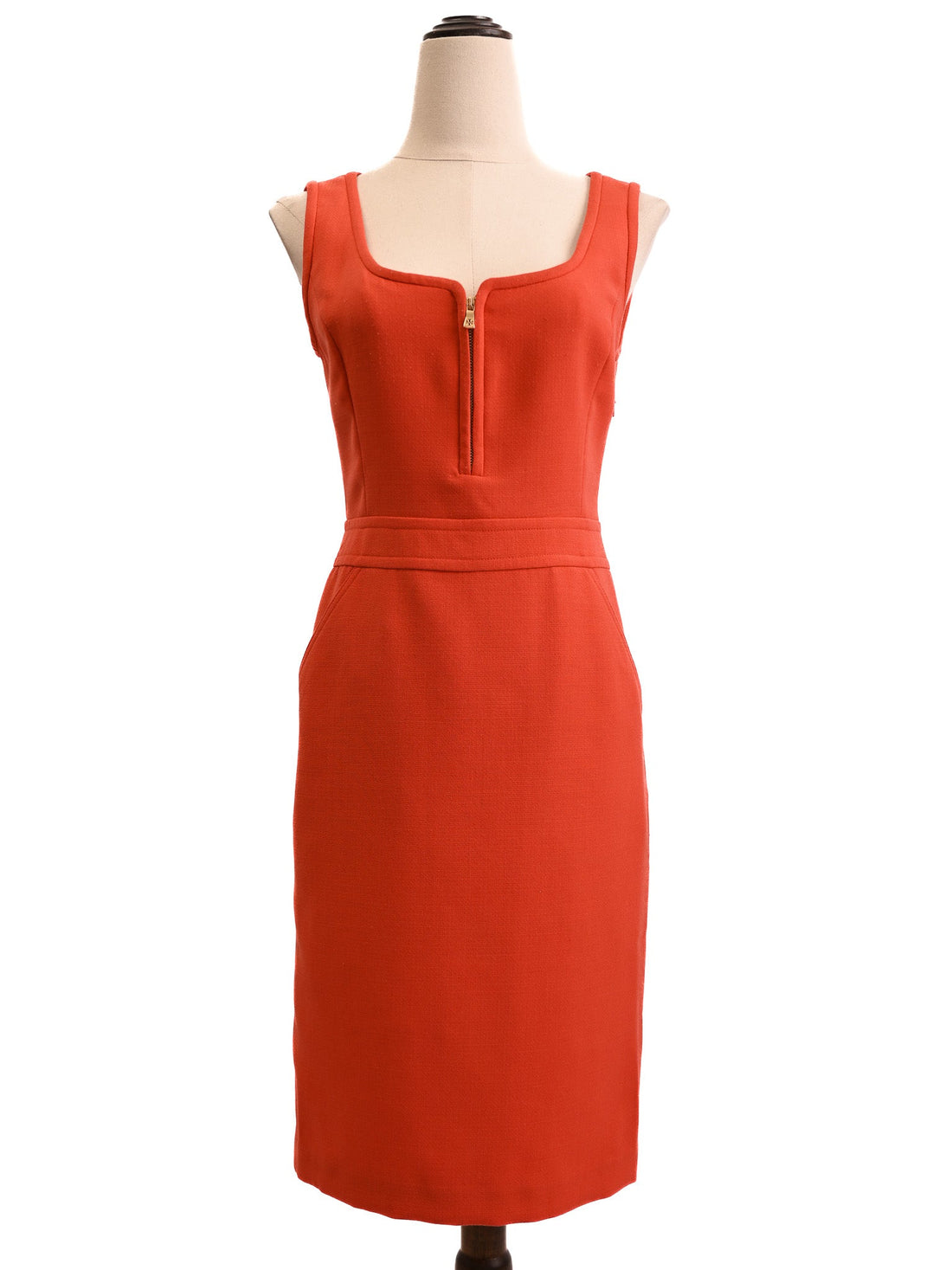 Good Tory Burch Red Sleeveless Dress XS with Zipper Detail