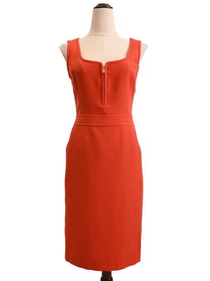 Good Tory Burch Red Sleeveless Dress XS with Zipper Detail
