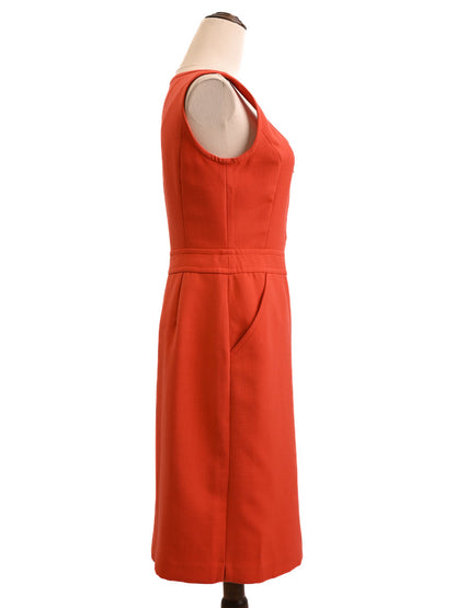 Good Tory Burch Red Sleeveless Dress XS with Zipper Detail