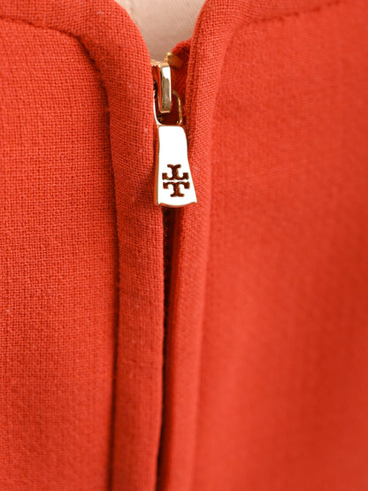 Good Tory Burch Red Sleeveless Dress XS with Zipper Detail