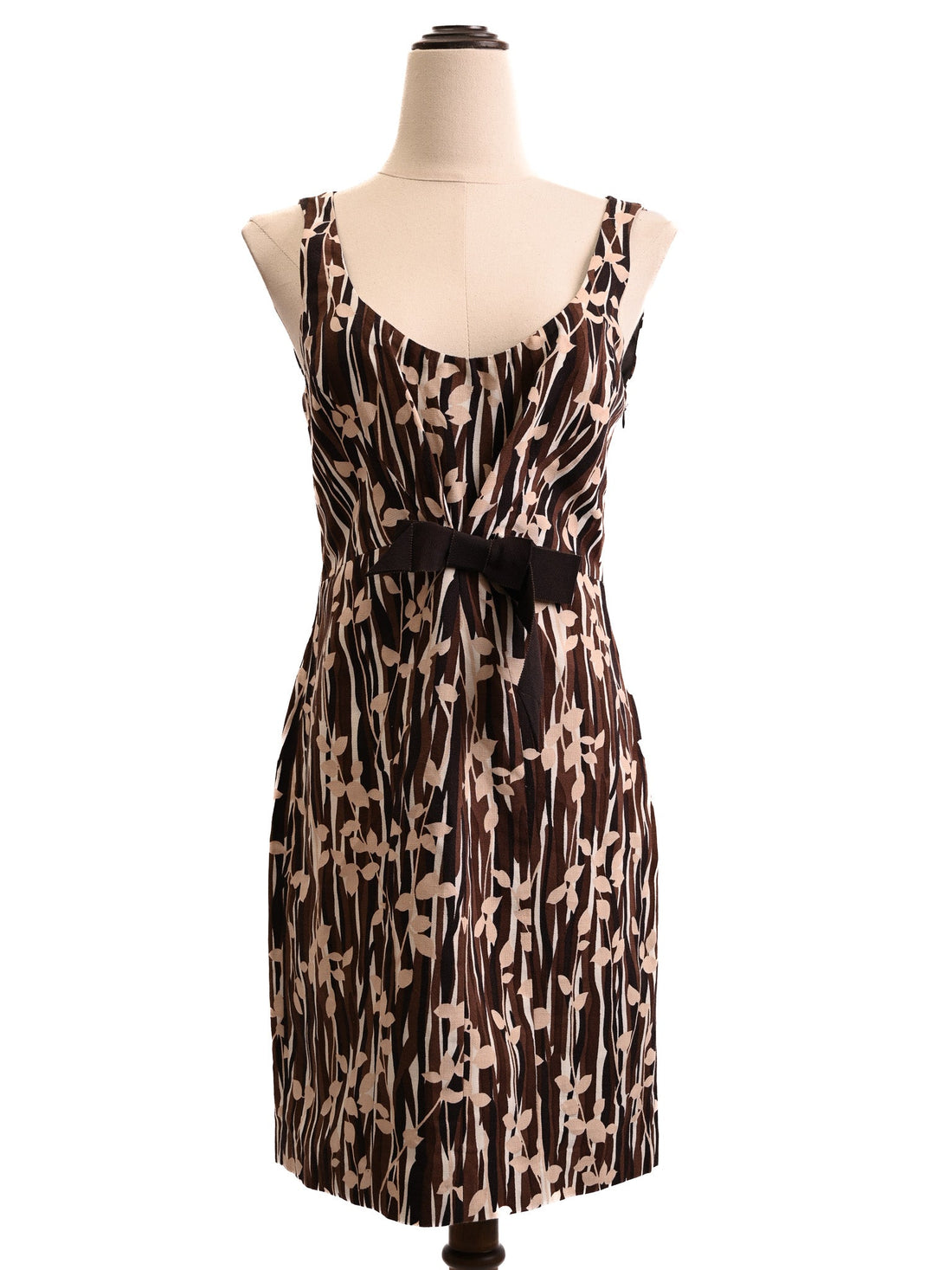 Good Moschino Orange Abstract Floral Sleeveless Dress Size M