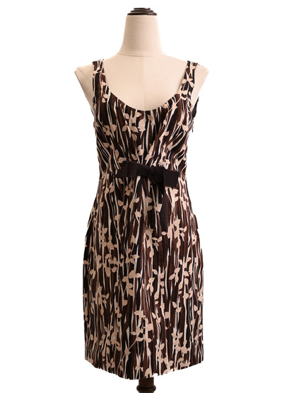 Good Moschino Orange Abstract Floral Sleeveless Dress Size M