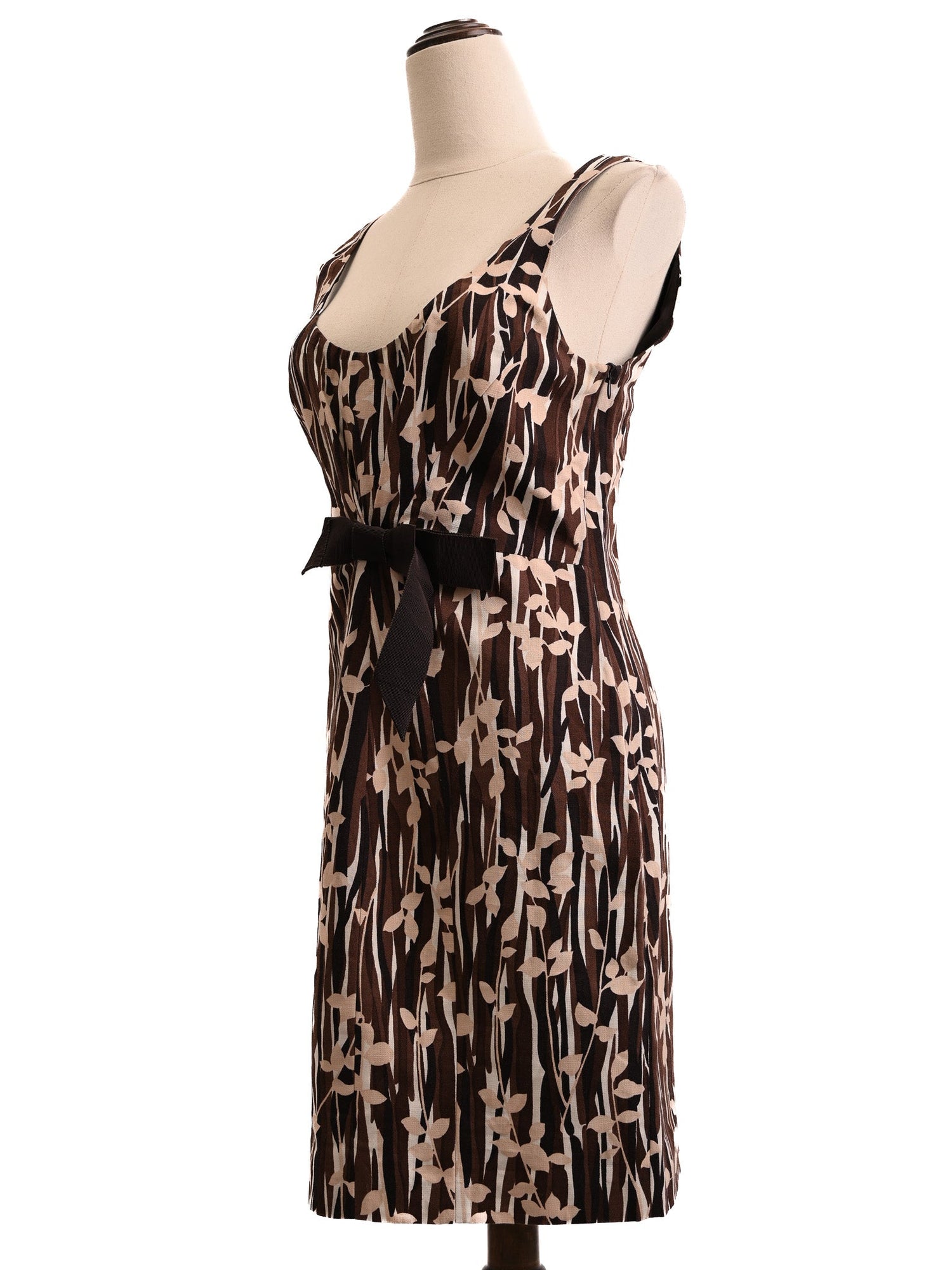 Good Moschino Orange Abstract Floral Sleeveless Dress Size M