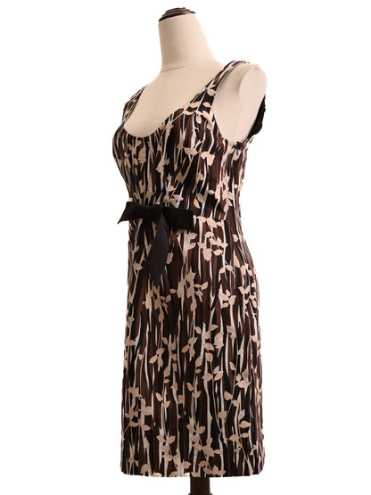 Good Moschino Orange Abstract Floral Sleeveless Dress Size M