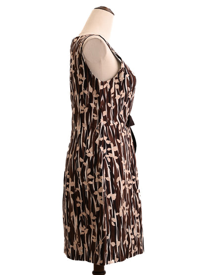 Good Moschino Orange Abstract Floral Sleeveless Dress Size M
