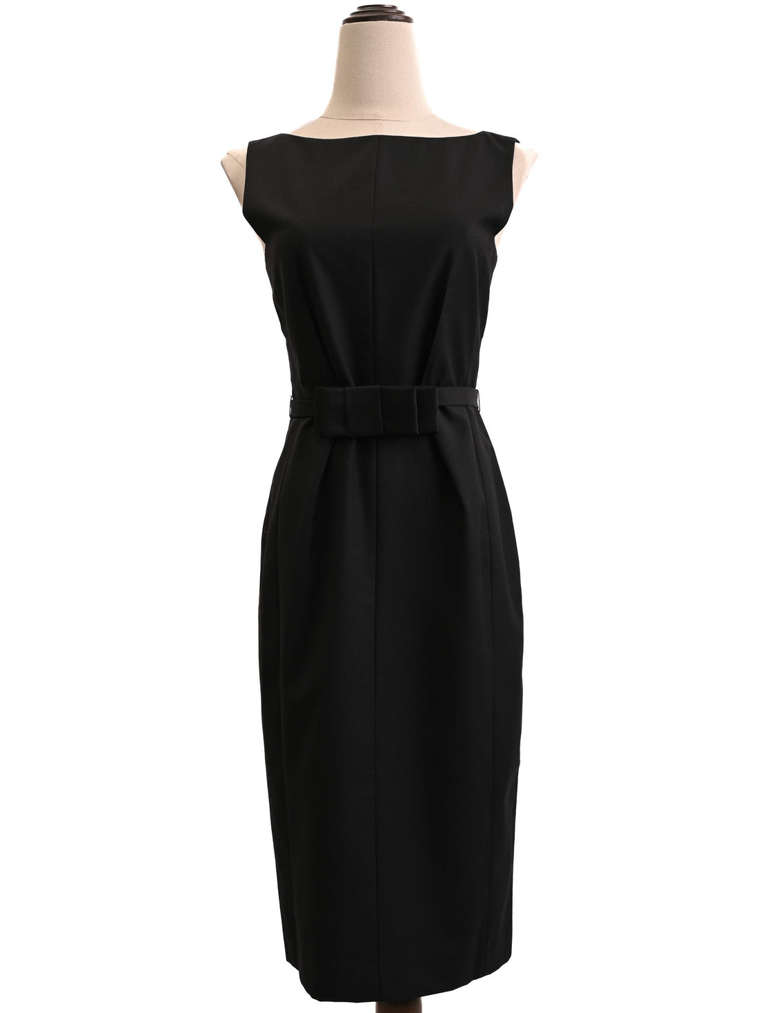 Ted Baker Black Cotton Dress XS - Elegant Sleeveless with Belted Waist