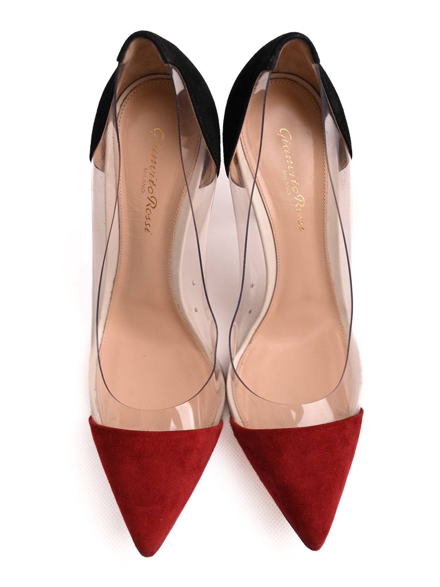 Good Gianvito Rossi Red Genuine Suede High-Heeled Shoes Women