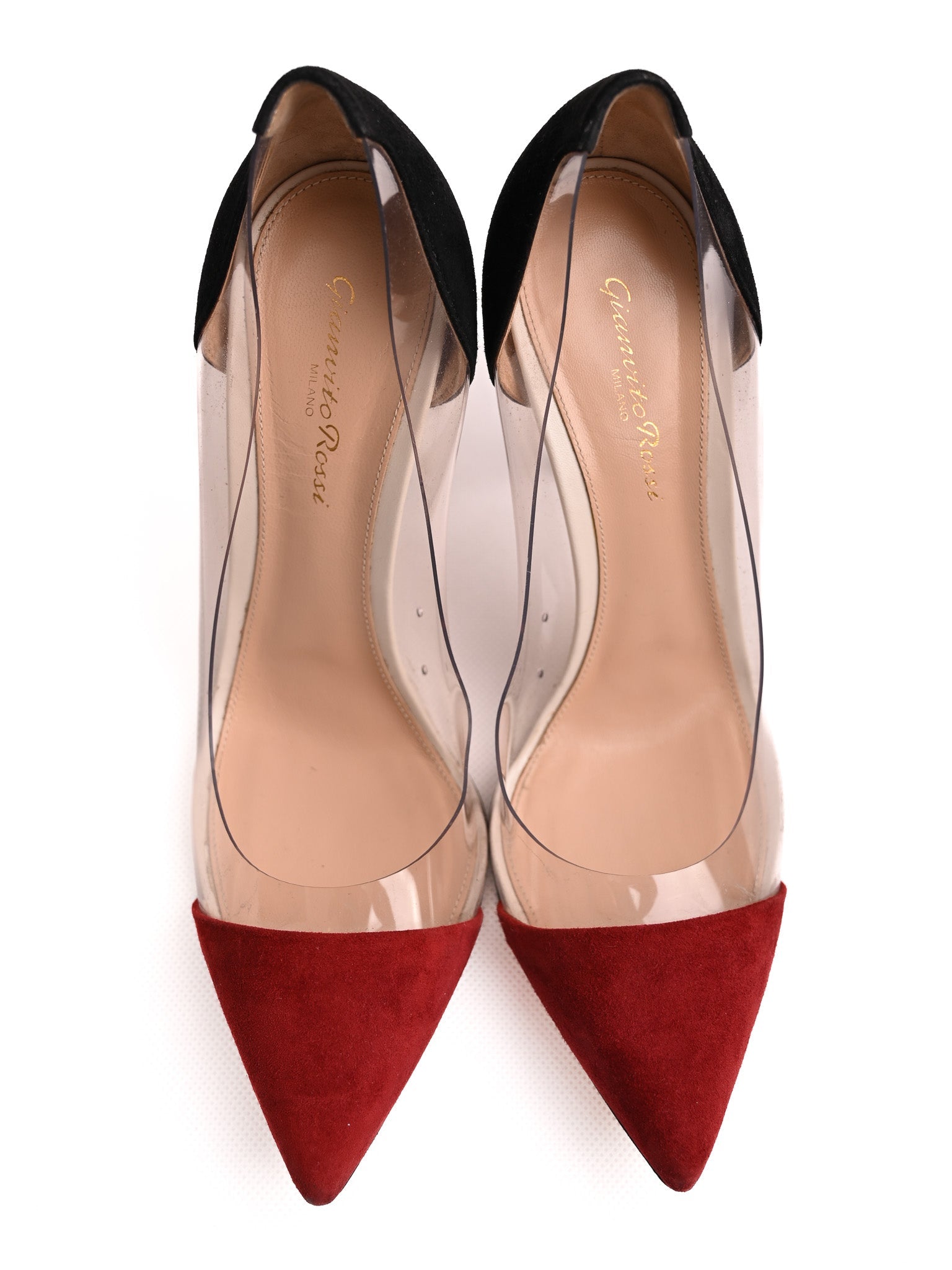 Good Gianvito Rossi Red Genuine Suede High-Heeled Shoes Women