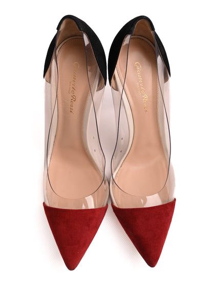 Good Gianvito Rossi Red Genuine Suede High-Heeled Shoes Women
