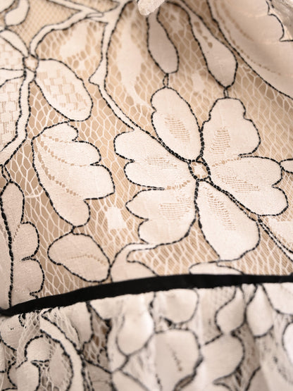 Excellent Anne Fontaine L Size Floral Lace Blouse in Nylon