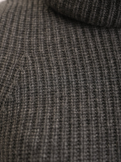 Loro Piana Gray Angora Wool Ribbed Knit Dress Size M