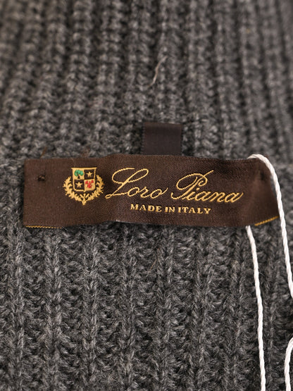 Loro Piana Gray Angora Wool Ribbed Knit Dress Size M