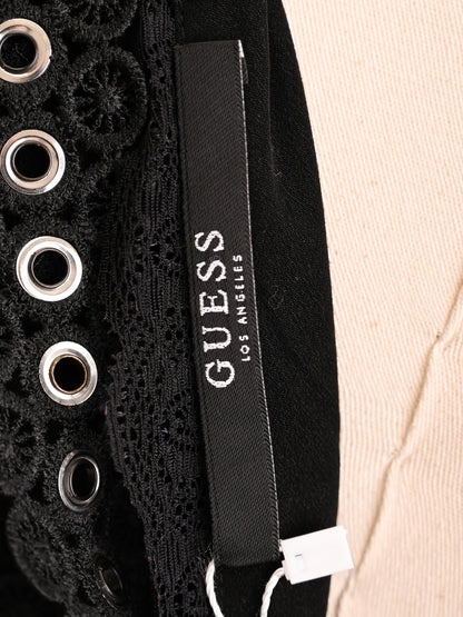 Good Guess Black Lace Dress Deep V-Neck Choker Collar Women