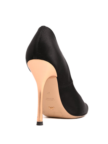 Excellent Emporio Armani Black Leather High-Heeled Shoes Size 38