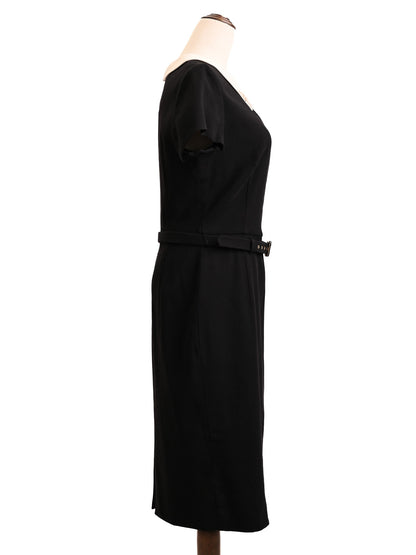 Excellent Escada Black Silk Dress Women&