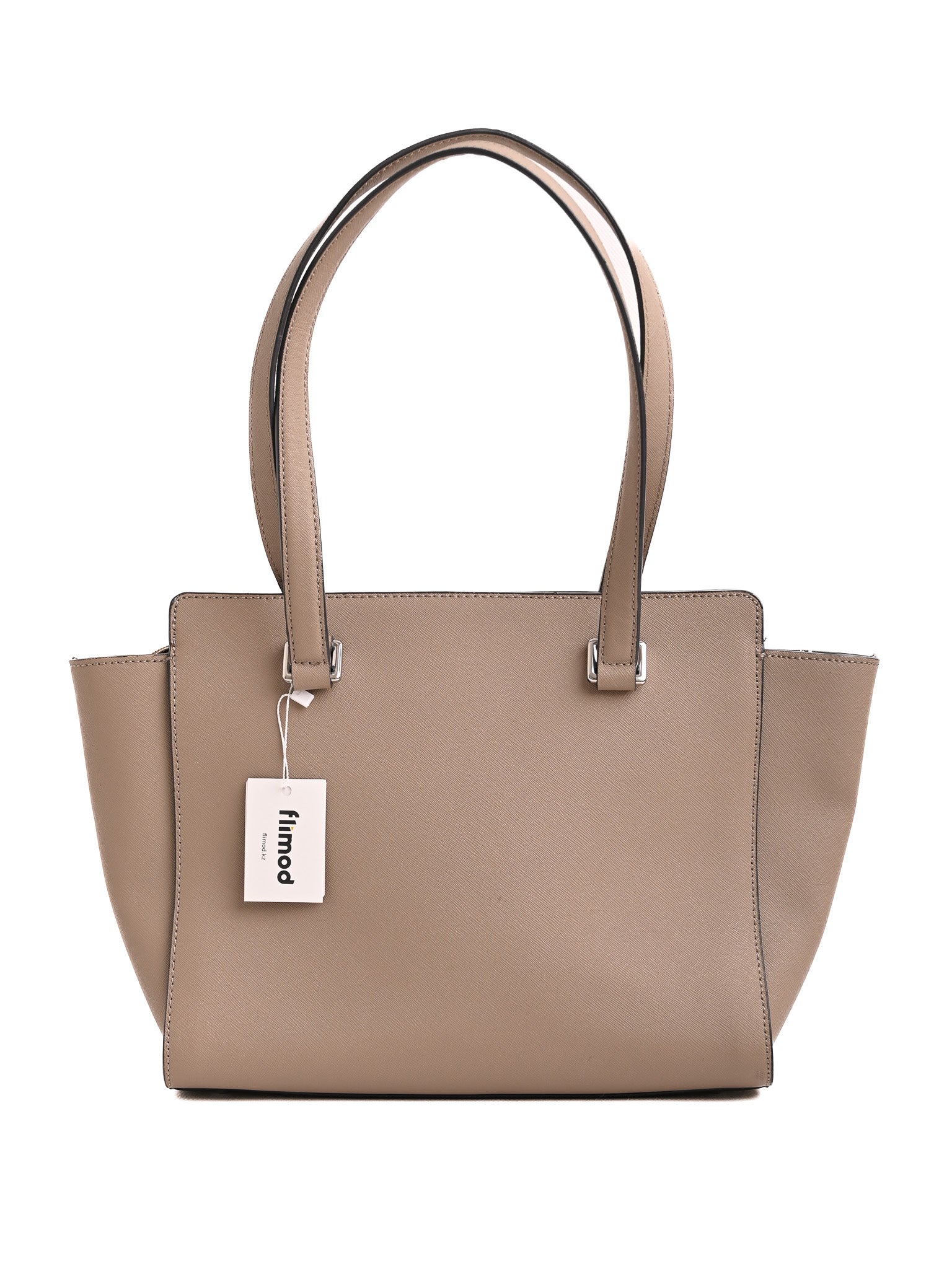 Excellent Karl Lagerfeld Gray Leather Handbag with Zipper Pocket