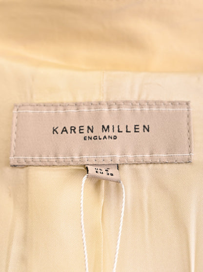 Karen Millen Yellow Cotton Blazer Size M - Excellent Condition