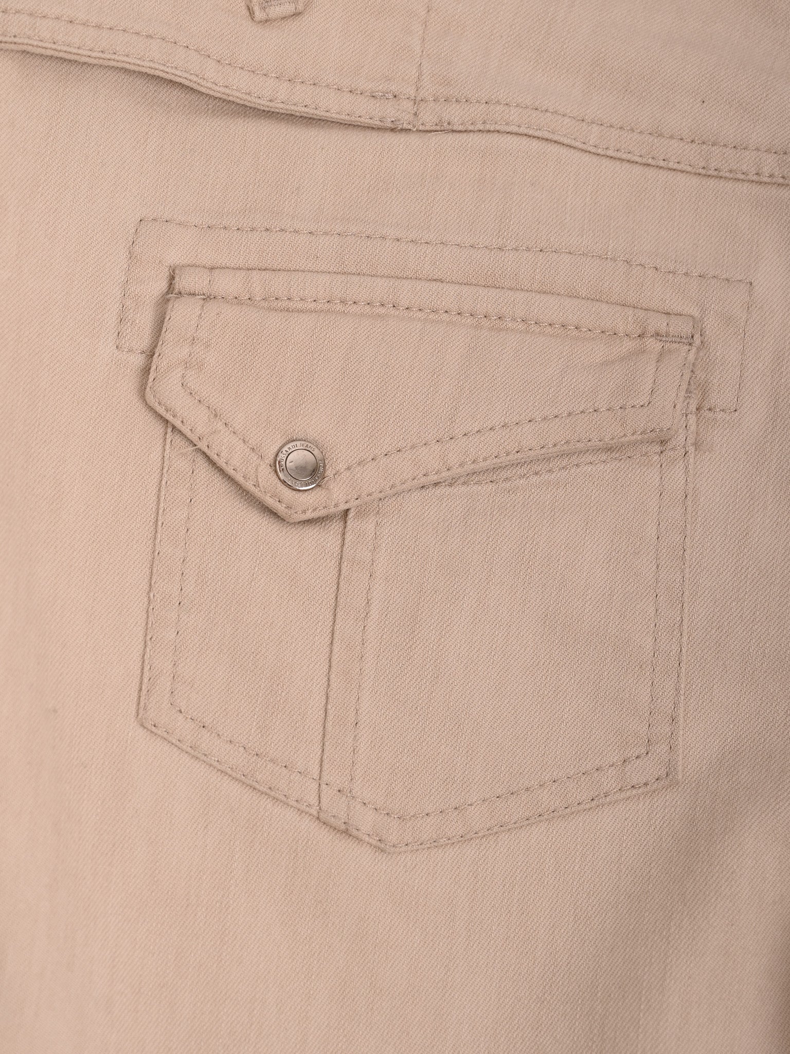 Trussardi White Cotton Knee-Length Pants with Floral Embroidery