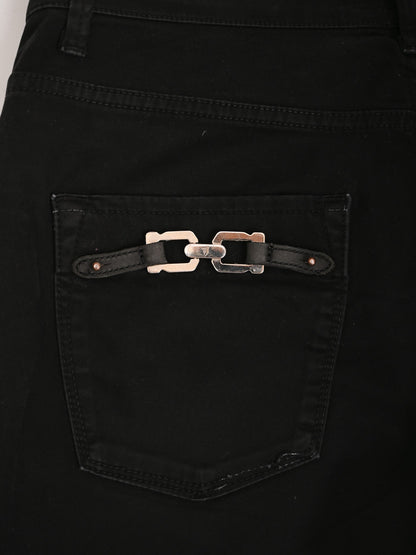 Excellent Trussardi Black Women’s Pants Size M Cotton Natural