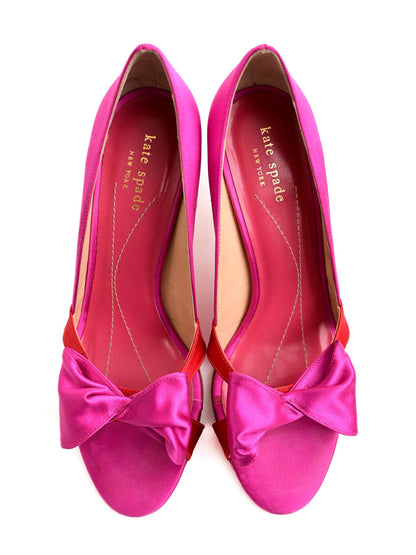 Excellent Kate Spade Pink High Heels Size 38.5 with Bow