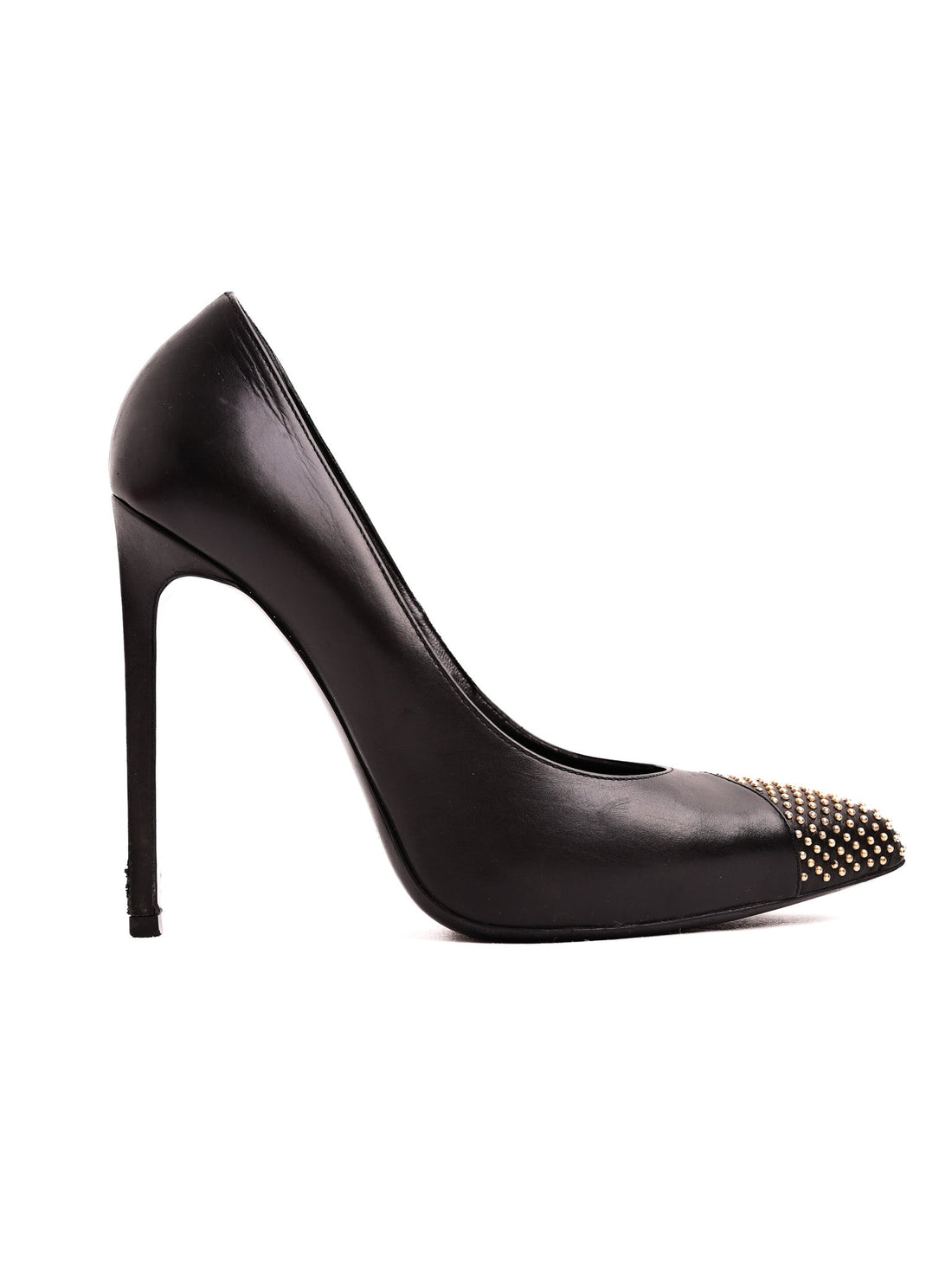 Good Yves Saint Laurent Black Leather High-Heeled Shoes Size 36.5