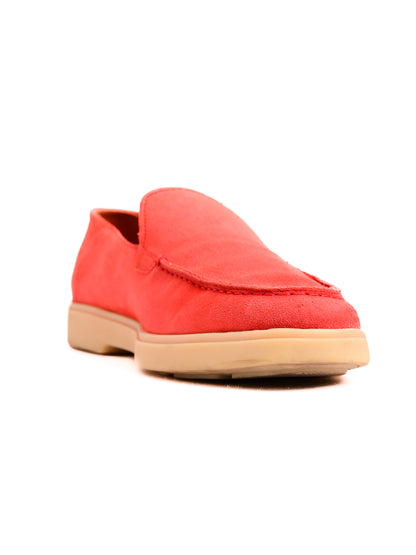 Excellent Santoni Red Genuine Suede Loafers Women&