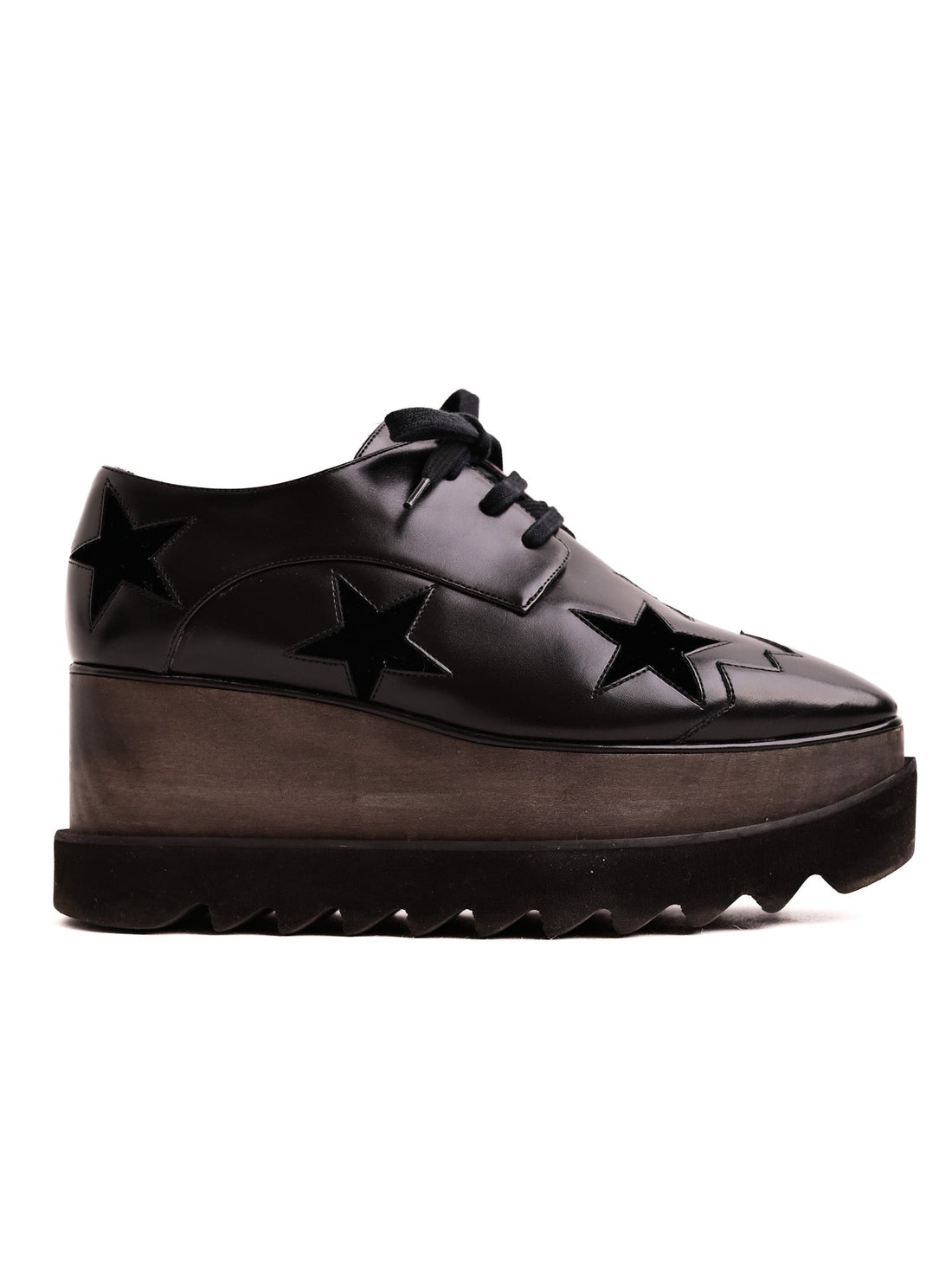 Excellent Stella McCartney Black Leather Platform Shoes Size 37