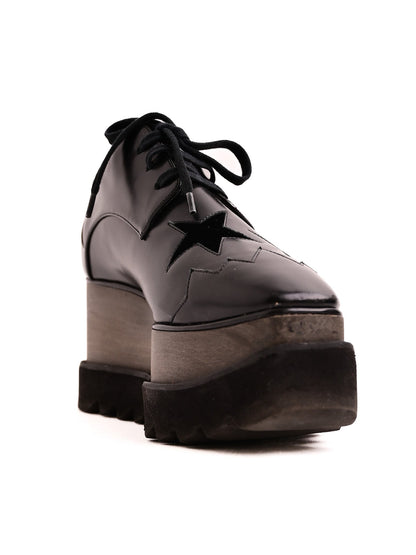 Excellent Stella McCartney Black Leather Platform Shoes Size 37