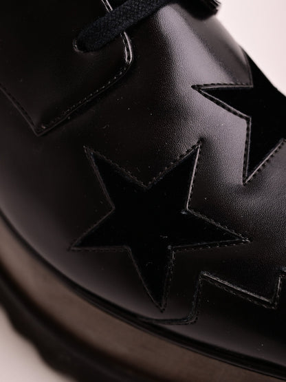 Excellent Stella McCartney Black Leather Platform Shoes Size 37