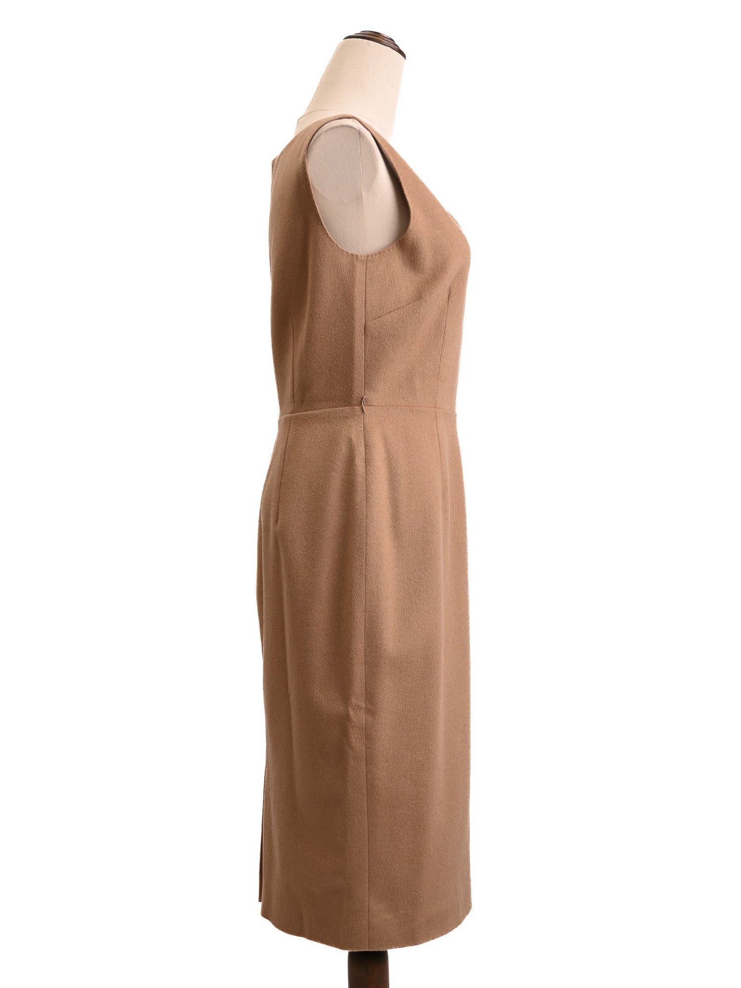 Good Max Mara Cashmere White Sleeveless V-Neck Dress Women