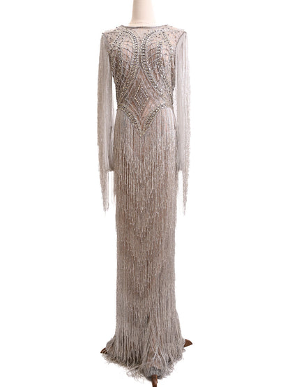 Excellent Terani Couture Long Sleeve Gown Combined Color Polyester