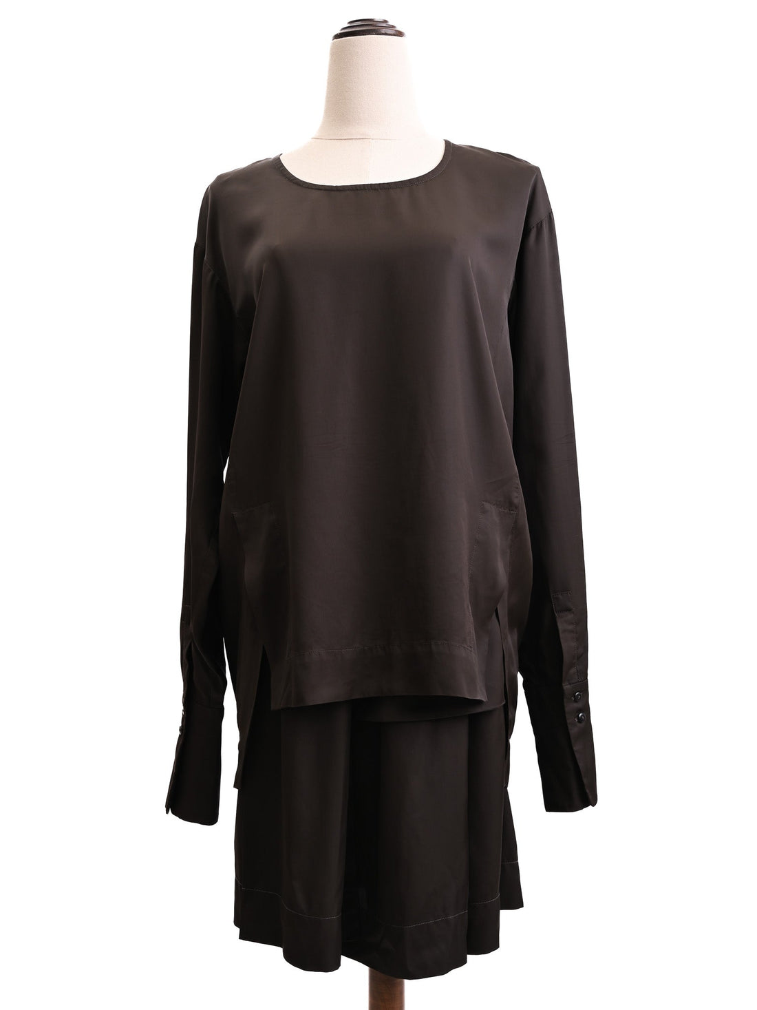 Excellent Ilaria Nistri Black Cupro Top &amp; Skirt Set Size S