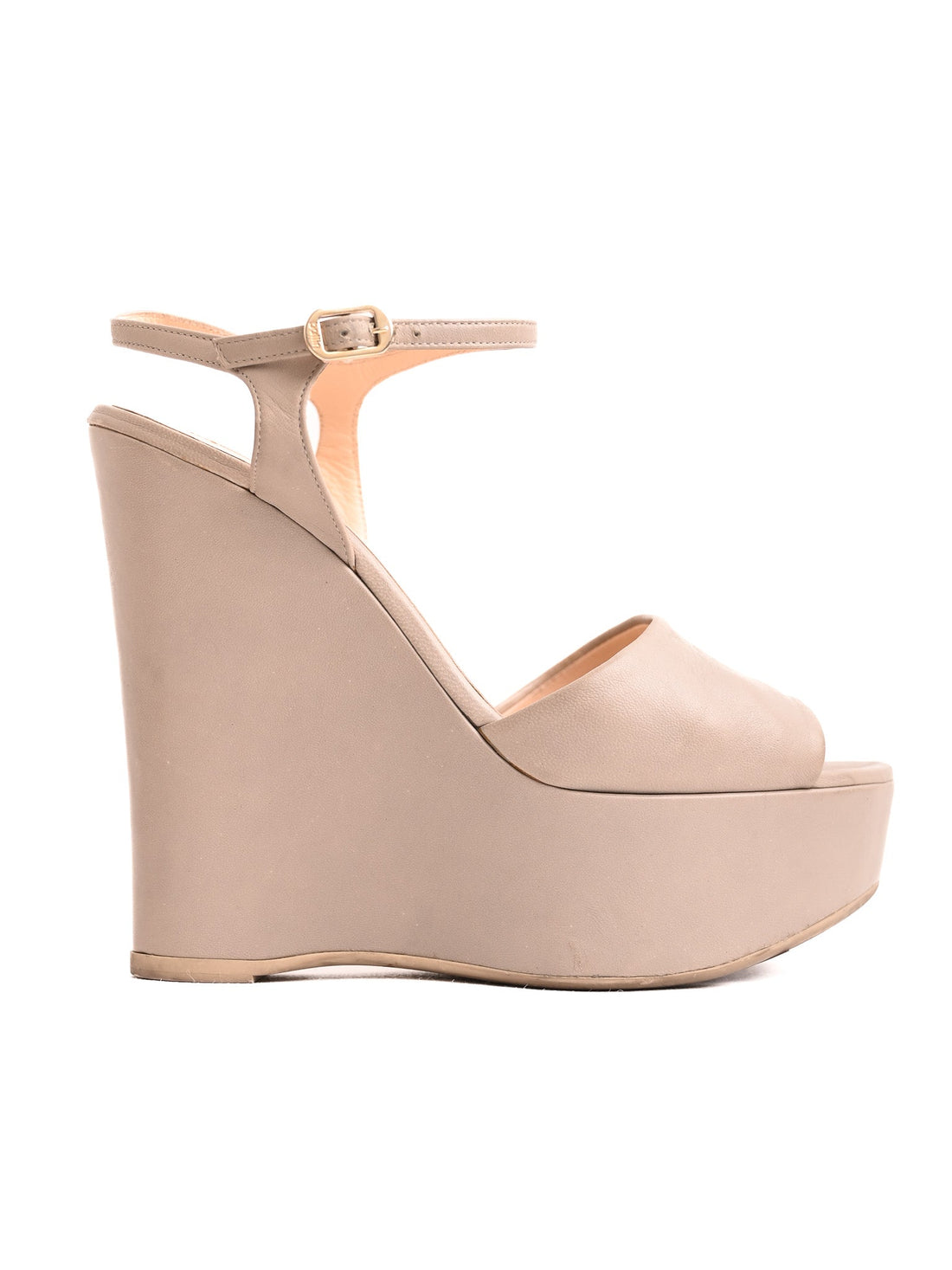 Excellent Ballin Gray Textile Wedge Heels Size 37 with Ankle Strap