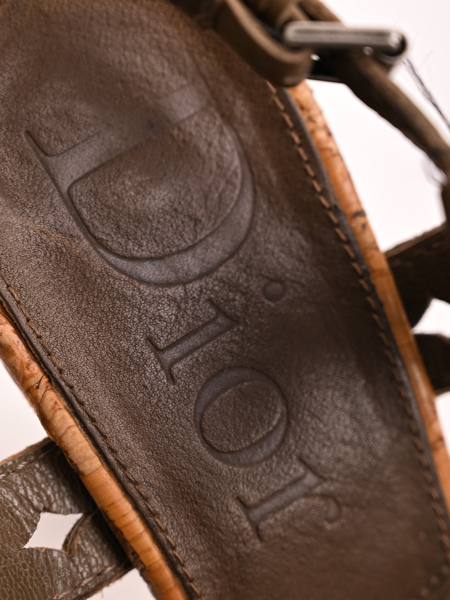 Excellent Dior High-Heeled Sandals Brown Textile Size N/A